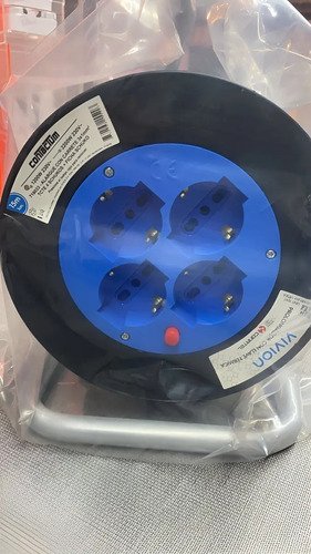 Carrete Enrollador 30m Vivion 4 Tomas Azul/negro Eléctrico Hogar - Imagen 3