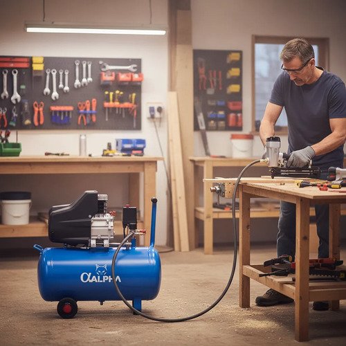Compresor Alpha Pro 2hp 24lts Caudal 220 L/m Azul 50/60hz Bifásica - Imagen 3