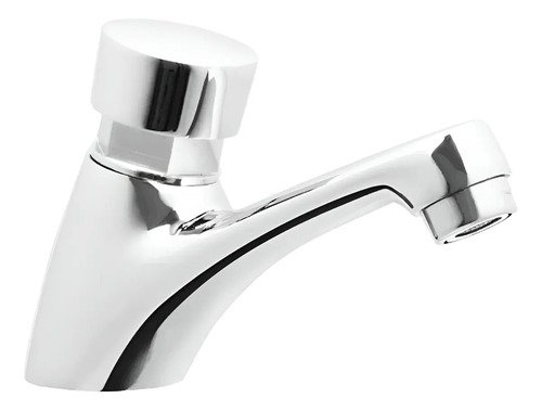 Llave Lavatorio Temporizada Monocomando Fas Lct100 Cromado Baño Cocina Plateado