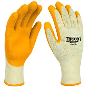 Guante De Latex Trabajo Portador Objeto Punzante Ingco Xl Naranja