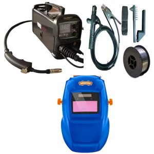 Kit Soldadora + Careta Mig/mma 130a Power Force Con Y Sin Ga Azul