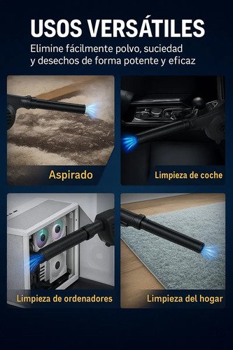 Sopladora Y Aspiradora 2 En 1 Recargable 600 W Auto Y Jardin Negra - Imagen 10
