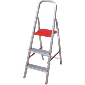Escaleras Aluminio 3 Escalones Plegable Botafogo Naranja Claro