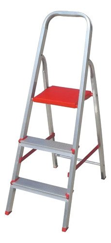 Escaleras Aluminio 3 Escalones Plegable Botafogo Naranja Claro