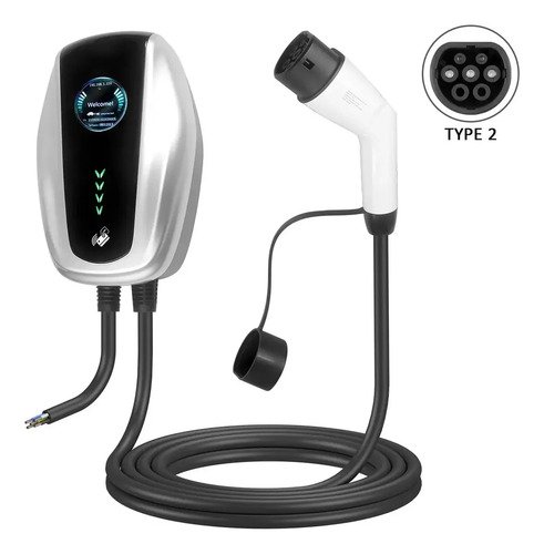 Cargador De Auto Eléctrico Wallbox 7kw 32a Conector Gbt O T2 Gris Con Negro - Imagen 5