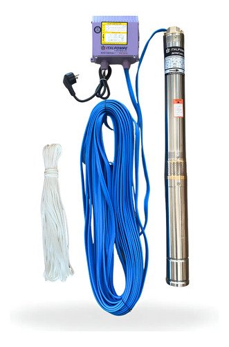 Bomba Sumergible Italpompe 0.5 Hp 3´´ Kit | H 48 | Q 2 M3/h Plateado