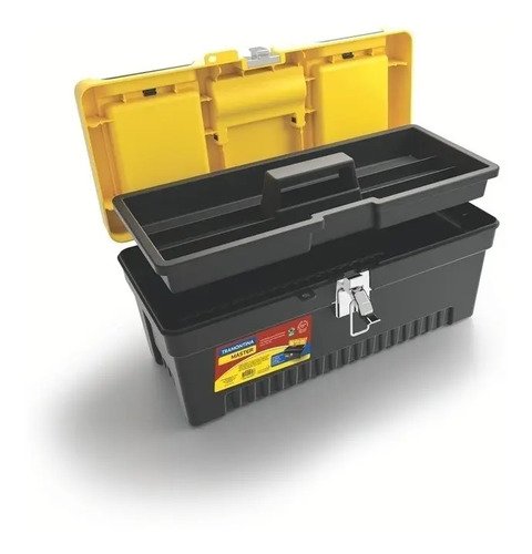 Caja De Herramientas Tramontina 43803017 De Plástico 19cm X 43cm X 19cm Negra Y Amarilla Negro/amarillo - Imagen 3