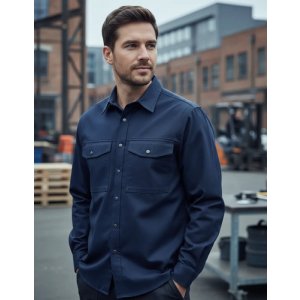 Camisa Básica Trabajo Hombre Azul Manga Larga Bring -tyt Azul Xxl