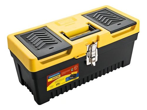 Caja De Herramientas Tramontina 43803017 De Plástico 19cm X 43cm X 19cm Negra Y Amarilla Negro/amarillo