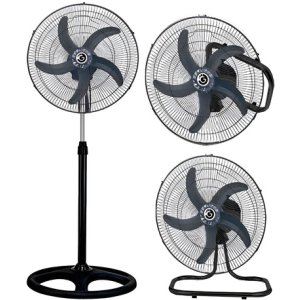 Pack X2 Ventiladores Goldtech 5 Aspas Aluminio 3 En 1 Ub Negro Plástico