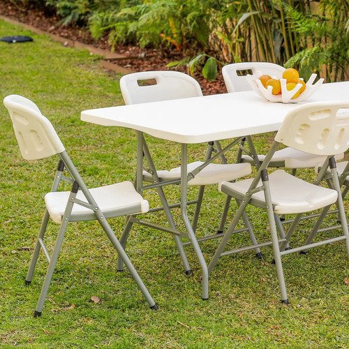 Set X4 Silla Plegable Reforzada Para Catering / Hogar / Picnic Color Blanco Cl - Imagen 5
