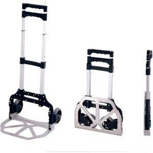 Carro De Mano Plegable Aluminio 75kg Mango Expandible 2 Ruedas Negro