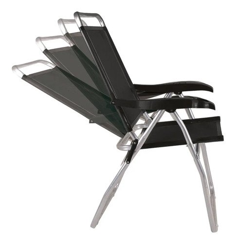 Sillas Playeras 4 Pos. Aluminio Boreal Negro Mor Negro - Imagen 8