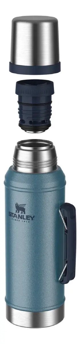 Combo Stanley Clásico, Termo Classic 940ml + Mate Acero Inox. 230ml + Bombilla - Azul Hammertone - Imagen 2