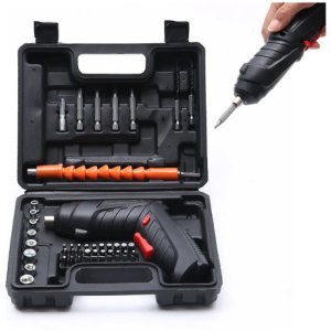 Juego De Destornilladores Eléctricos 3,6v, Juego Portátil Recargable De 47 Piezas, Juego De Herramientas Eléctricas Negro 50hz/60hz