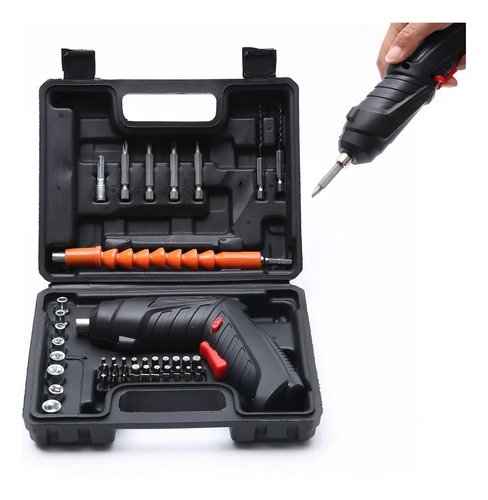 Juego De Destornilladores Eléctricos 3,6v, Juego Portátil Recargable De 47 Piezas, Juego De Herramientas Eléctricas Negro 50hz/60hz