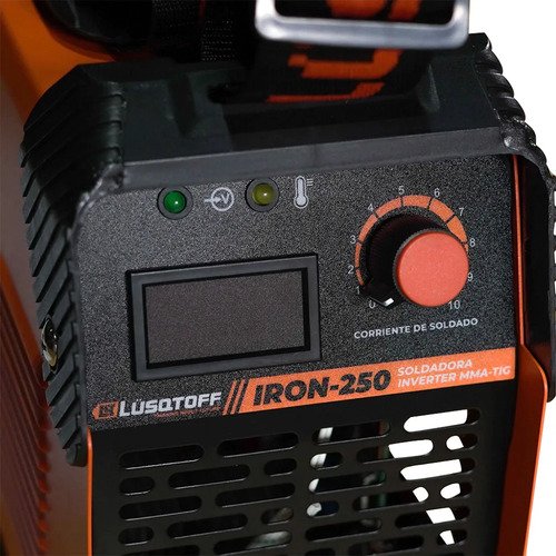 Soldadora Inverter Lüsqtoff Inverter Megairon-250 Color Naranja/negro - Imagen 3