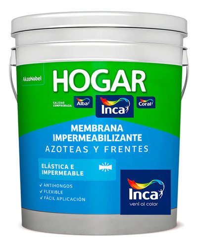 Membrana Liquida Inca Hogar Azoteas Y Frentes 4 Kg Blanco Mate