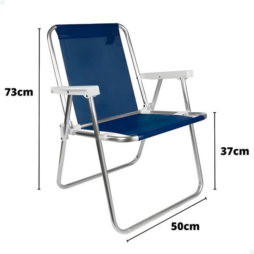 Silla Alta Aluminio Reposera Mor 110 Kg Plegable Sannet Color Azul Marino Azul Oscuro - Imagen 7