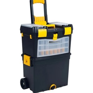 Caja De Herramientas Con Ruedas Y Organizador Bta Tools Plástico Reforzada Negro