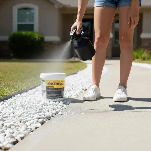 Fijador Para Piedras De Jardín Pegapiedra 1l Leisel Incoloro Mate - Imagen 2