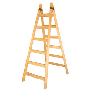 Escalera De Madera 6 Escalones Pintor 1.83mts San José Natural