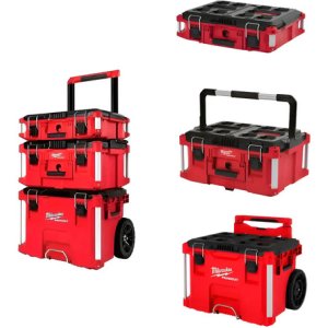Caja Herramientas Milwauke Packout Combo X3 Rojo