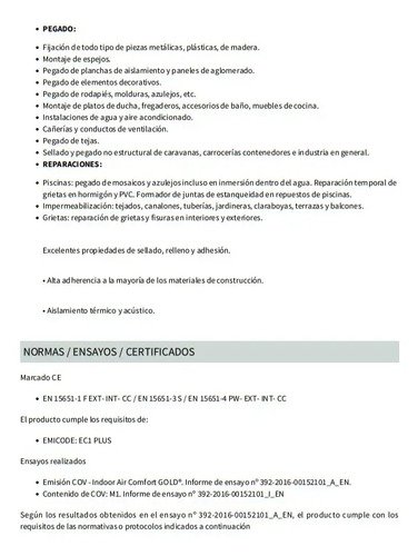 Sellador Adhesivo Híbrido Quilosa Ms 35 Total 280 Ml - Imagen 3