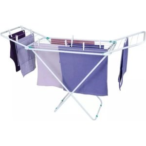 Tender Grande Con Alas Para La Ropa T-design Reforzado Calidad Premium Hasta 15kg Acero Inoxidable Pintado En Blanco