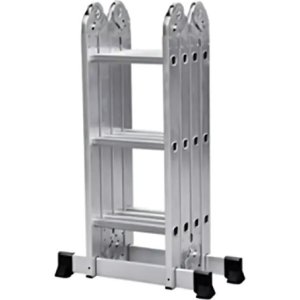 Escalera De Aluminio Plegable 4x3 Mts Color Plateado