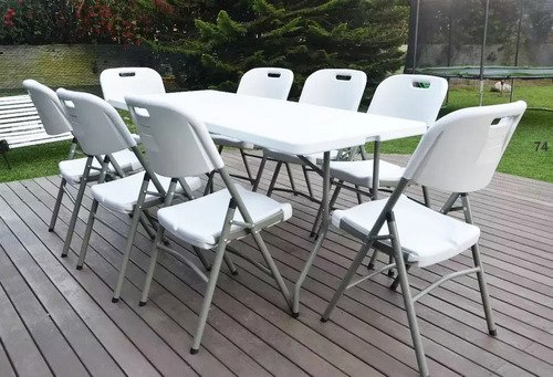 Silla Plegable Plastico Reforzada Jardín Exterior Alpina Blanco Plegable - Imagen 9