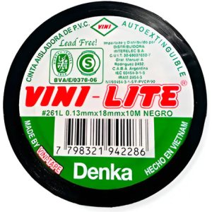 Cinta Aislante Vini Lite Mate Negra De Pvc De 10 M Negro
