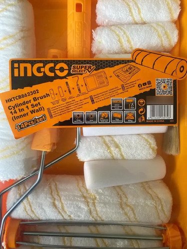 Set Kit Rodillo Pintura + Bandeja 14 En 1 Ingco Hktcb862302 - Imagen 3