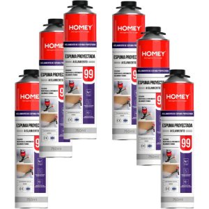 Kit 6 Espumas Poliuretano Proyectable Homey 750 Ml Para Pistola