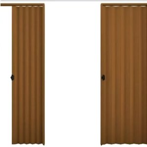 Puerta Plegable De Pvc Plasbil Marrón Oscuro De 1.10 X 2.10 M