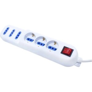 Alargue Led Life 203066-5m 6 Tomas Schuko 5m Blancho Con Interruptor Blanco