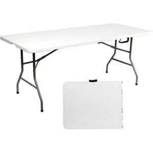 Mesa Plegable Swiss Armor Plástico Acero Blanco 180cm Para Exterior