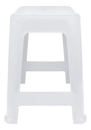 Taburete De Plástico Mor, Modelo Bela Vista, Soporta Hasta 120 Kg, Color: Blanco - Imagen 3