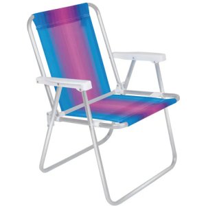 Reposera Plegable Portátil Mor Cadeira Alta Violeta/azul