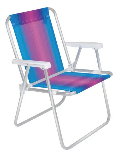 Reposera Plegable Portátil Mor Cadeira Alta Violeta/azul