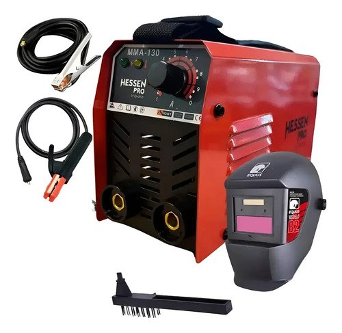 Soldadora Inverter Hessen 130a + Careta Fotocromatica - Lnf Rojo