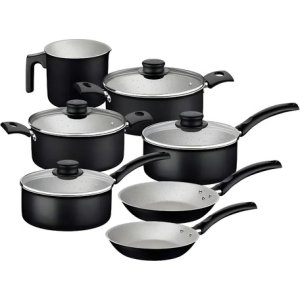 Batería De Cocina Tramontina Turim 11 Pzas Con 11 Piezas De Aluminio Negro