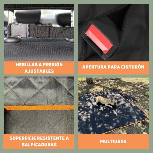 Funda Impermeable Para Asientos De Auto Mascotas Perro Y Gato Pet Gear Ght-001 Color Negro - Imagen 6