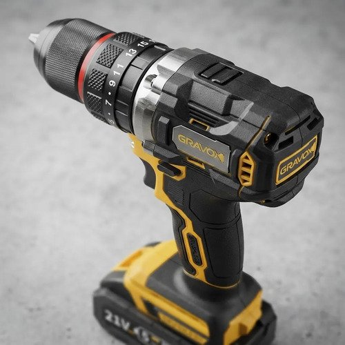 Taladro Inalámbrico Brushless + 2 Baterias + Carg Gravox-tyt Amarillo 50/60 - Imagen 4