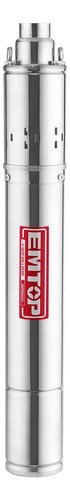 Bomba Sumergible Tipo Gusano 750w 1hp 103mts Emtop Plateado