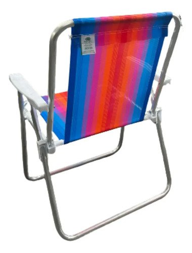 Silla De Playa Para Piscina Mor High De Nailon Y Aluminio De 110 Kg, Color Azul/naranja - Imagen 5