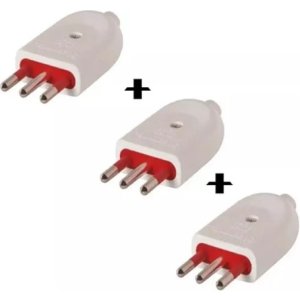 Ficha Macho 3 En Linea 10 Amp Conatel Pack X 3 Blanco - Tyt