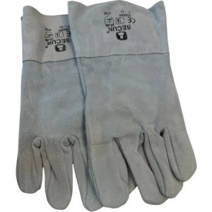 Guantes De Cuero Soldar Corto  Secur  Reforzado -sc- Azul