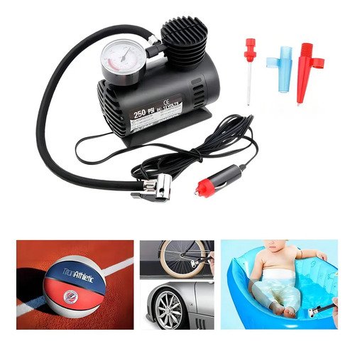 Mini Compresor De Aire De 300 Psi Y 12 V Para Neumáticos De Coche, Motocicleta Y Bicicleta, Color Negro - Imagen 6