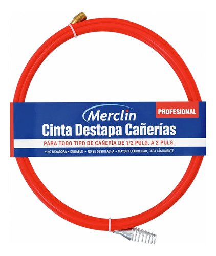 Cinta Destapa Caño Acero Trenzado 5 Mm Diámetro 15m